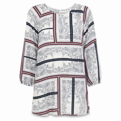 Front view of eve women’s grey paisley a-line, size UK 12