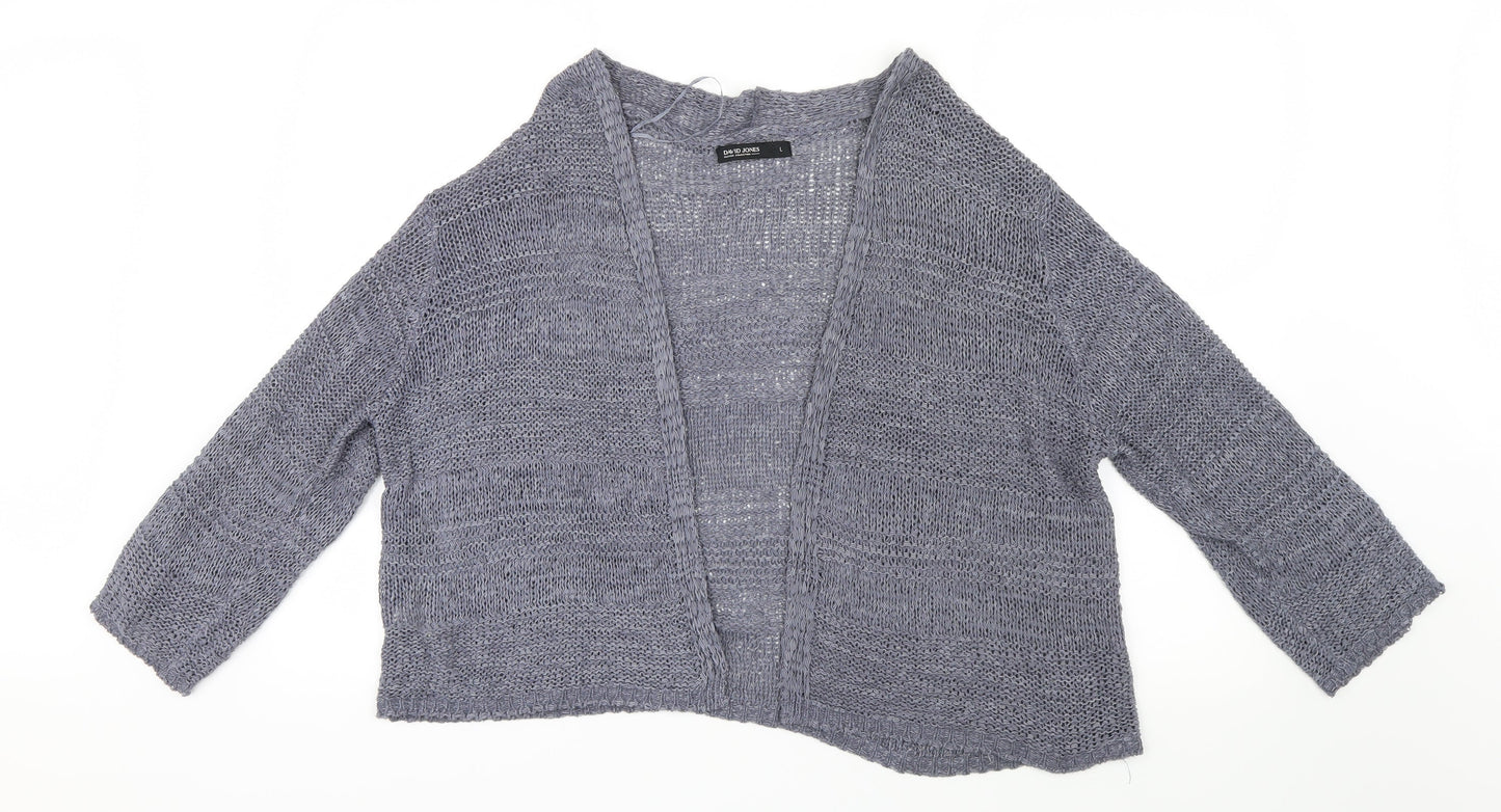 David Jones Womens Blue  Knit Cardigan Jumper Size L