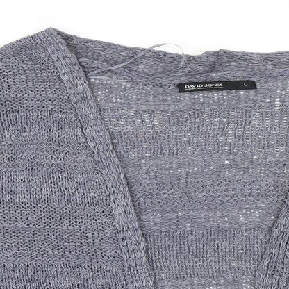 David Jones Womens Blue  Knit Cardigan Jumper Size L