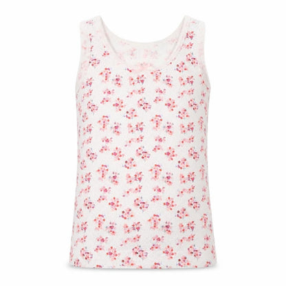 George Girls White Floral Jersey Basic Tank Size 3-4 Years