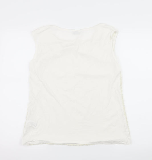 Debenhams Womens Ivory  Lace Basic T-Shirt Size 16