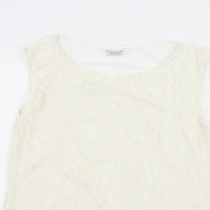 Debenhams Womens Ivory  Lace Basic T-Shirt Size 16