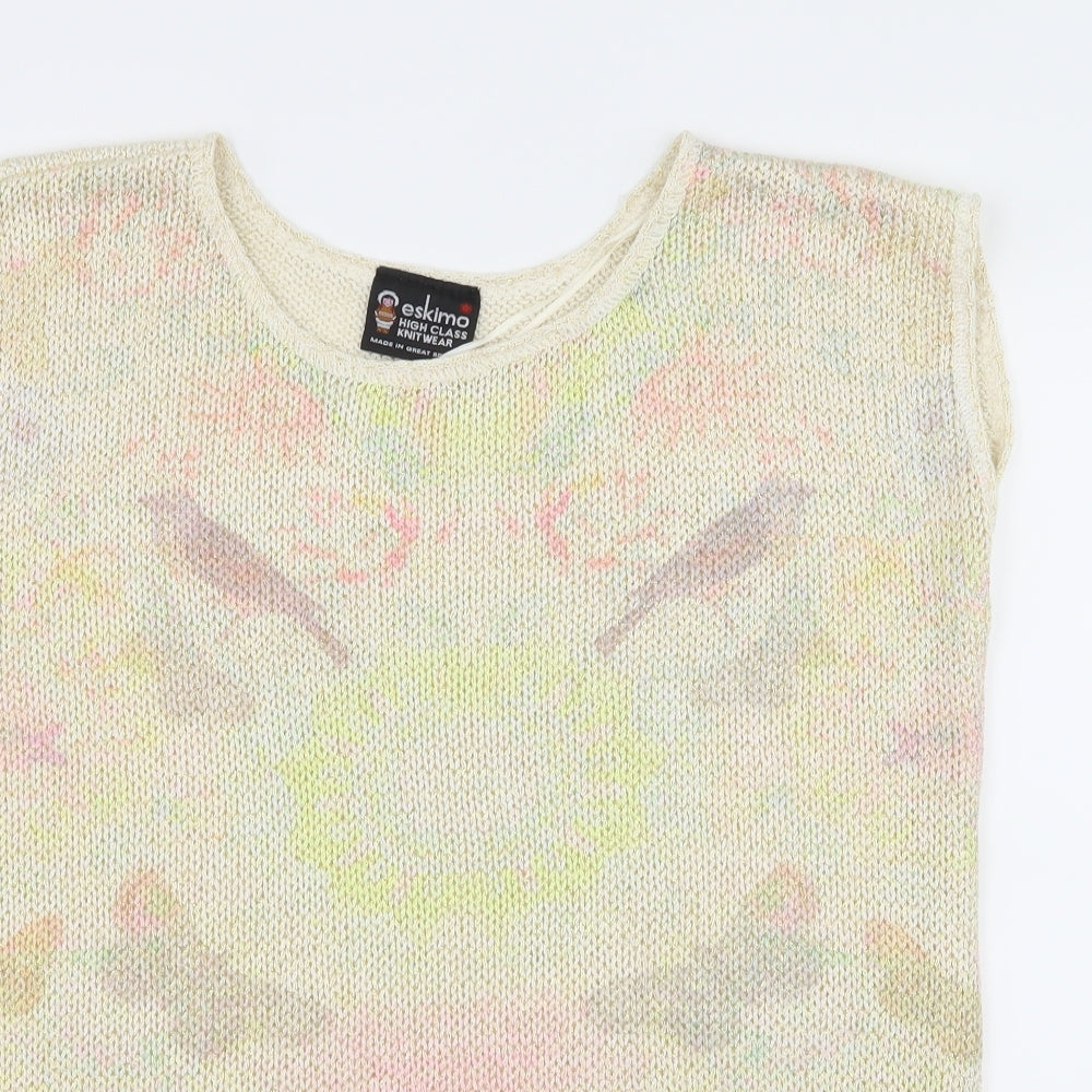 Eskimo Womens Multicoloured Geometric Knit Pullover Jumper Size 10