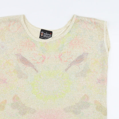 Eskimo Womens Multicoloured Geometric Knit Pullover Jumper Size 10