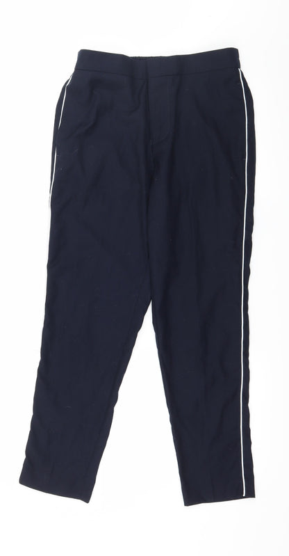 New Look Mens Blue Striped  Cropped Trousers Size 30 in L26 in