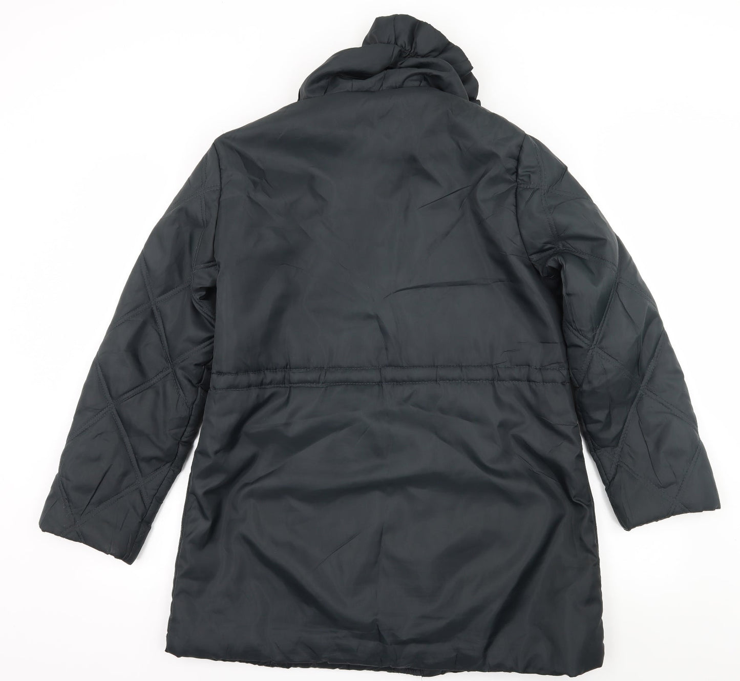 Womens UK Size 10 Preworn Black Overcoat