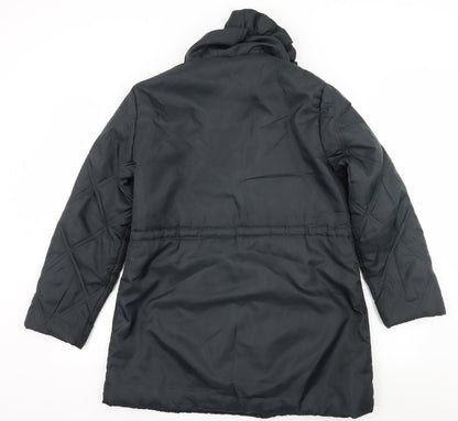Womens UK Size 10 Preworn Black Overcoat
