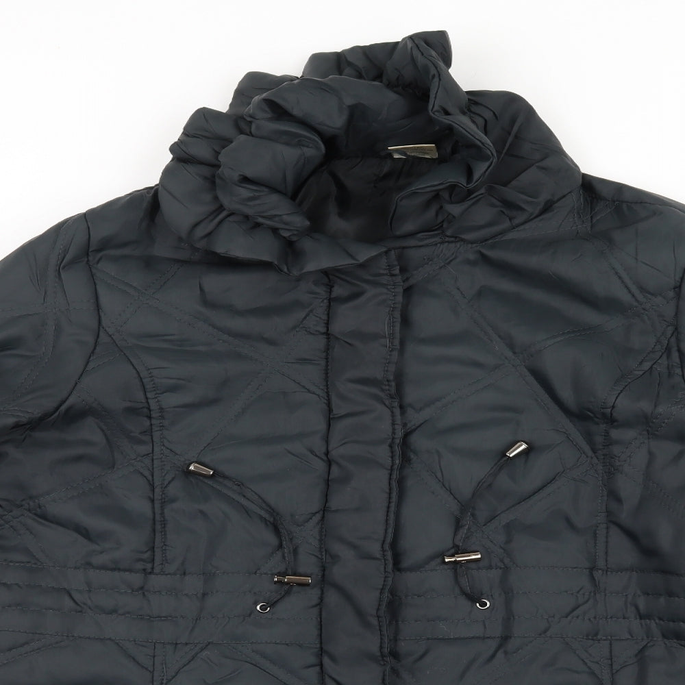 Womens UK Size 10 Preworn Black Overcoat