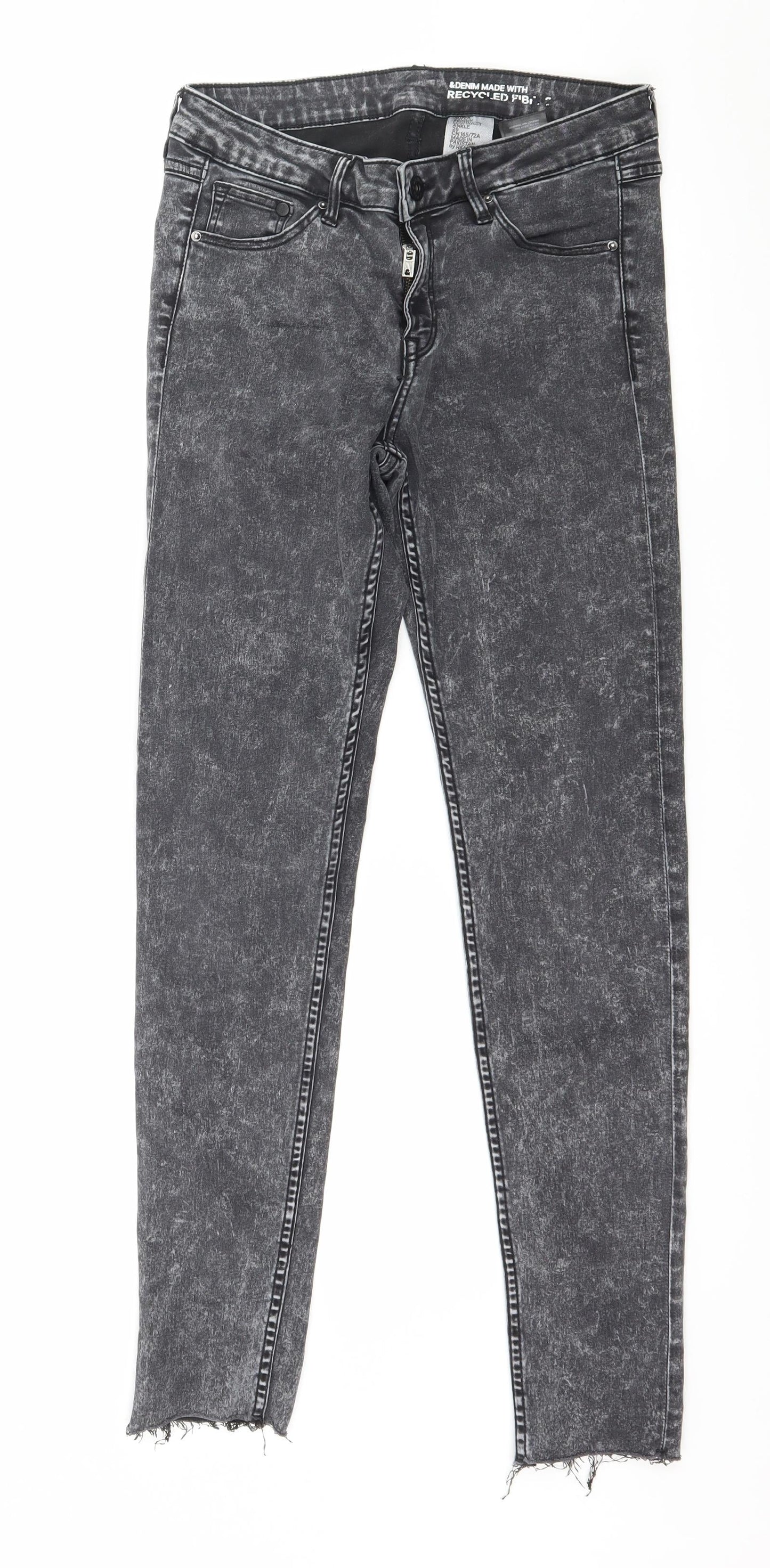 Denim & Co. Womens Grey  Denim Skinny Jeans Size 28 in L27 in - Acid wash