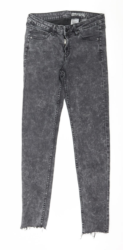 Denim & Co. Womens Grey  Denim Skinny Jeans Size 28 in L27 in - Acid wash