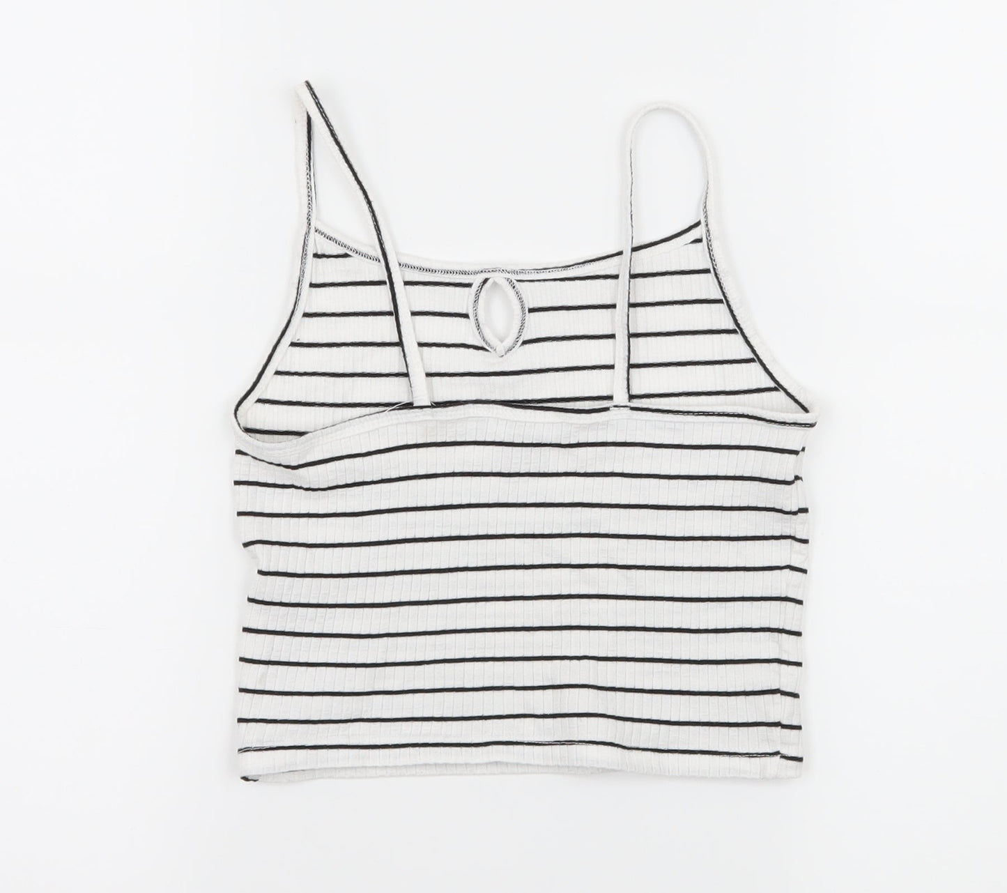 Primark Girls White Striped Jersey Camisole Tank Size 8 Years