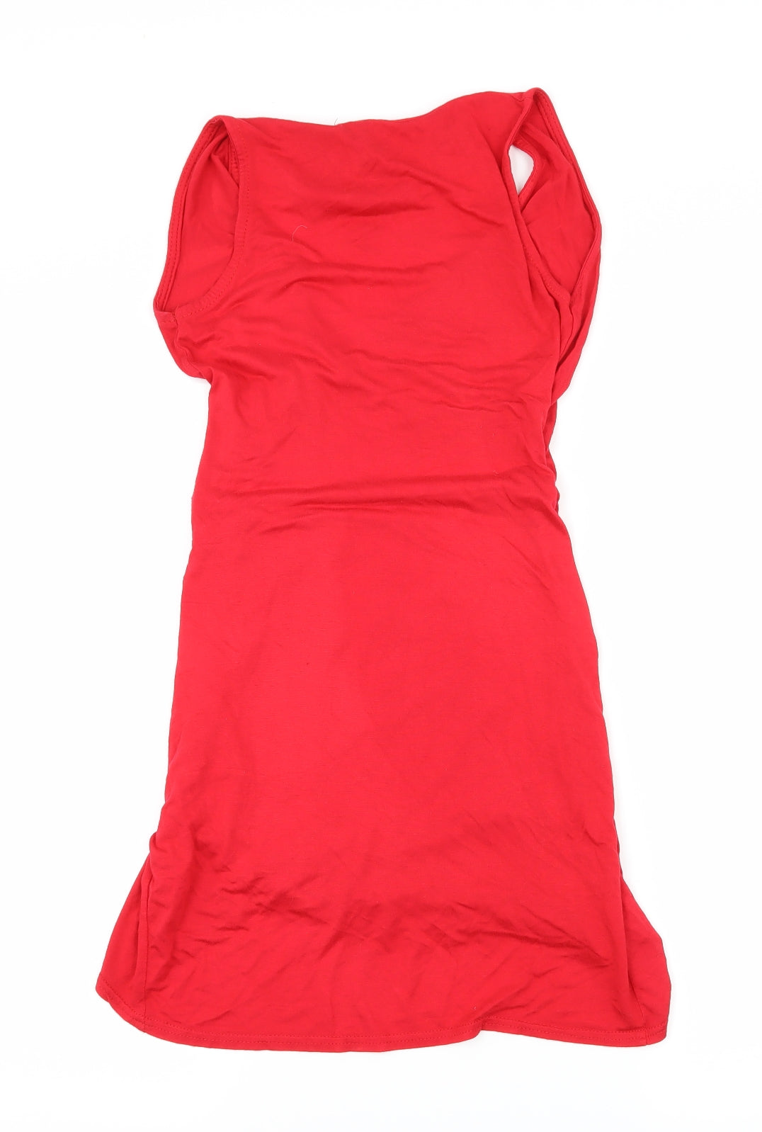 PRETTYLITTLETHING Womens Red  Jersey Bodycon  Size 4  - Cut Out Neckline