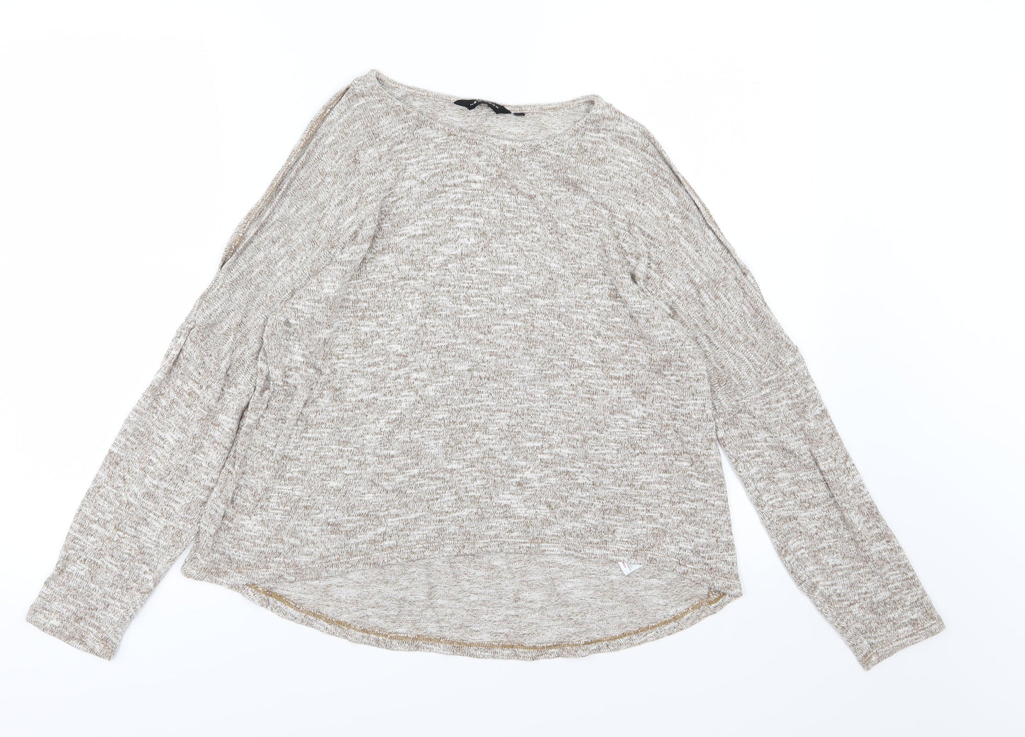 New Look Womens Brown  Knit Pullover Jumper Size 14  - cold shoudler