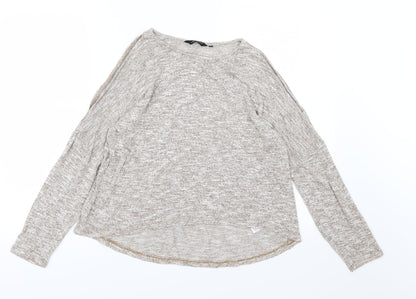 New Look Womens Brown  Knit Pullover Jumper Size 14  - cold shoudler