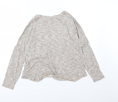 New Look Womens Brown  Knit Pullover Jumper Size 14  - cold shoudler
