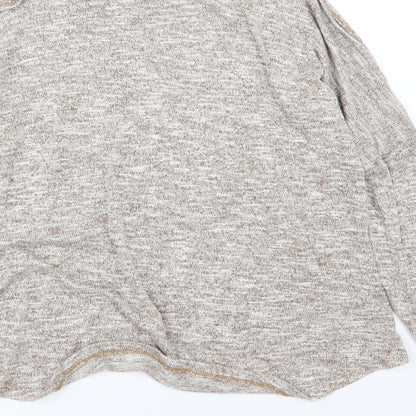 New Look Womens Brown  Knit Pullover Jumper Size 14  - cold shoudler