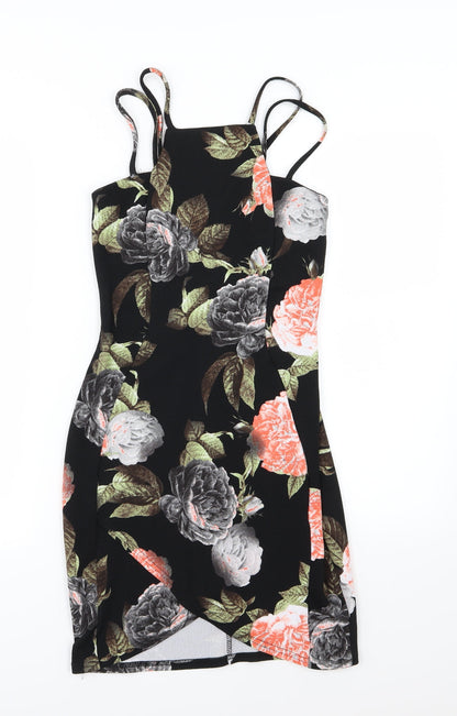 edge Womens Black Floral  Bodycon  Size 8
