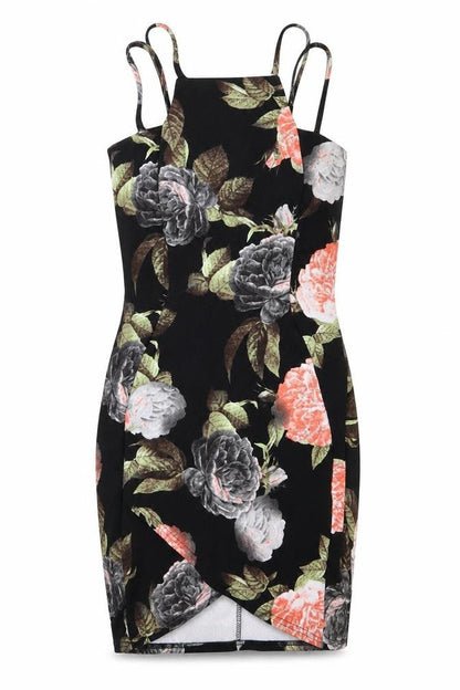 edge Womens Black Floral  Bodycon  Size 8