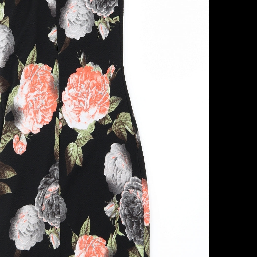 edge Womens Black Floral  Bodycon  Size 8
