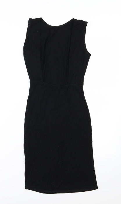 ASOS Womens Black  Jersey T-Shirt Dress  Size 6  - Backless