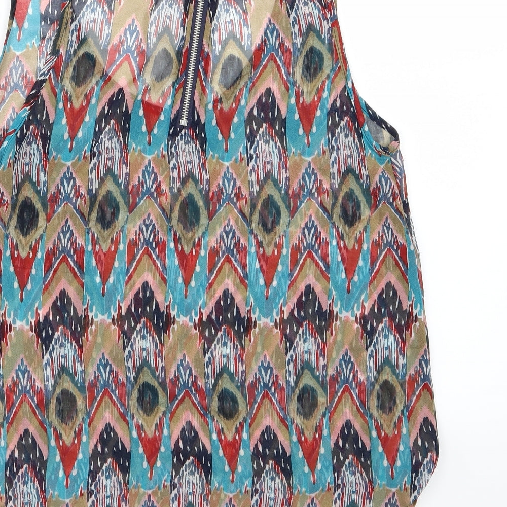 Womens UK Size 12 Glamorous Multicoloured Basic Blouse