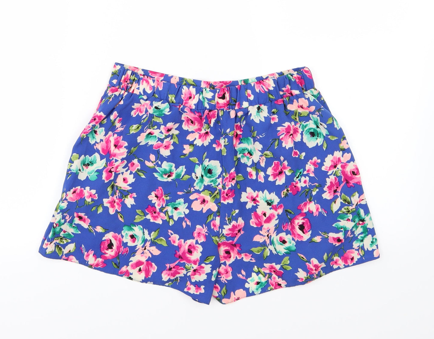 New Look Womens Blue Floral  Sailor Shorts Size 8