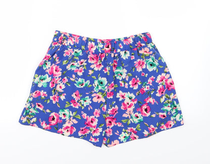 New Look Womens Blue Floral  Sailor Shorts Size 8