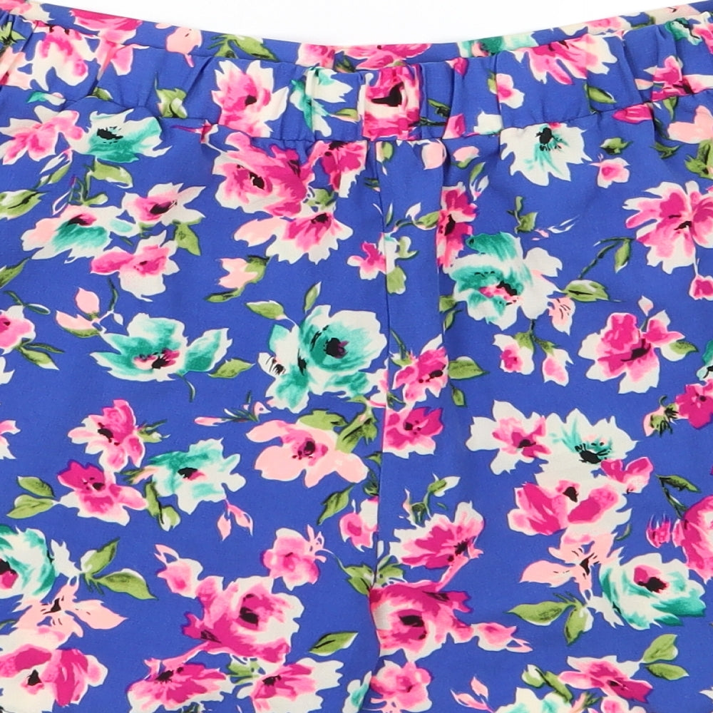 New Look Womens Blue Floral  Sailor Shorts Size 8