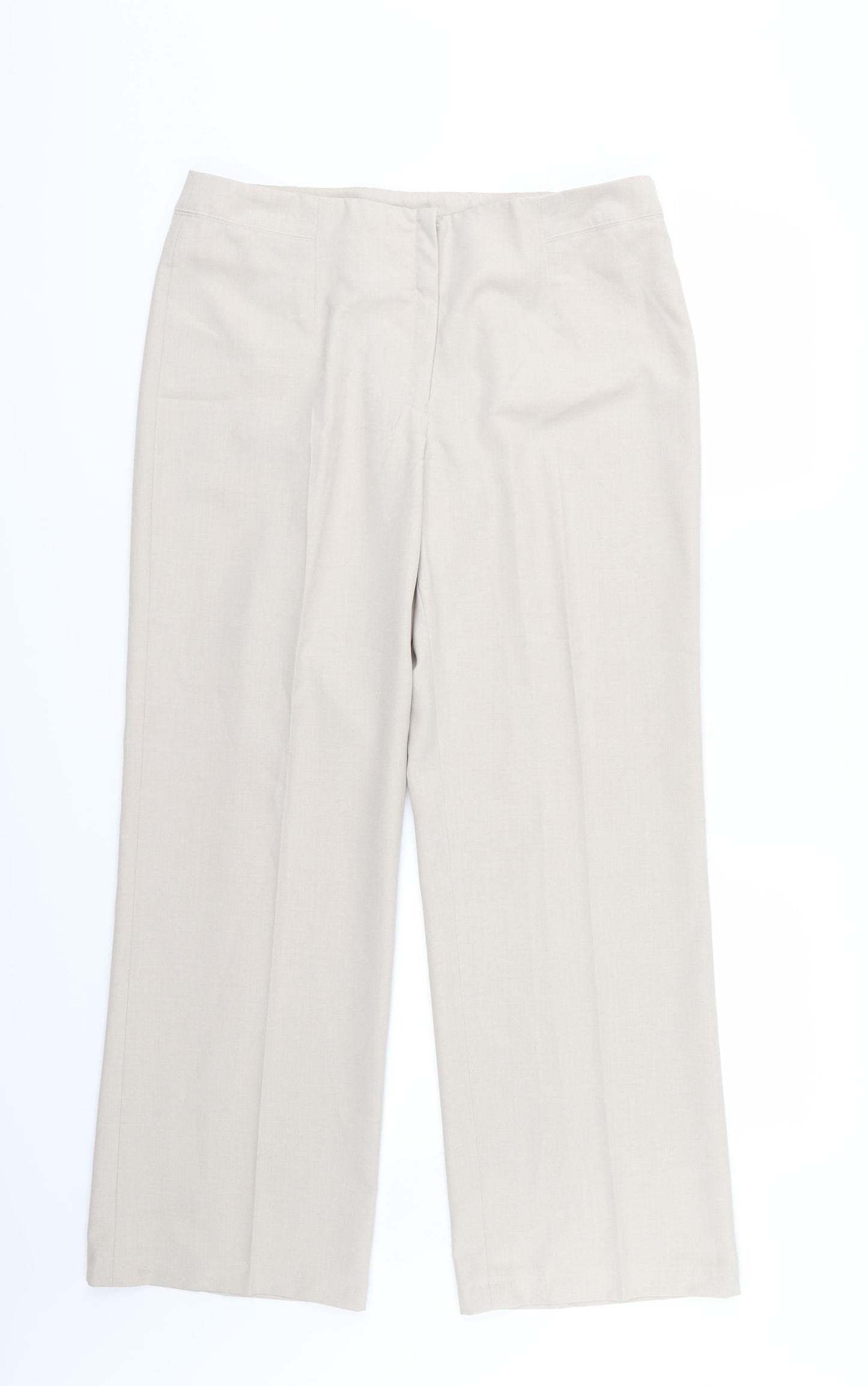 George Womens Beige  Rayon Trousers  Size 14 L30 in
