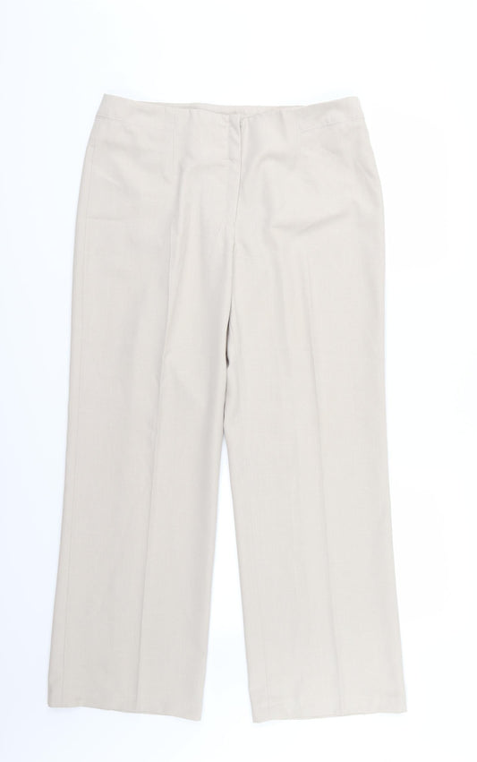 George Womens Beige  Rayon Trousers  Size 14 L30 in