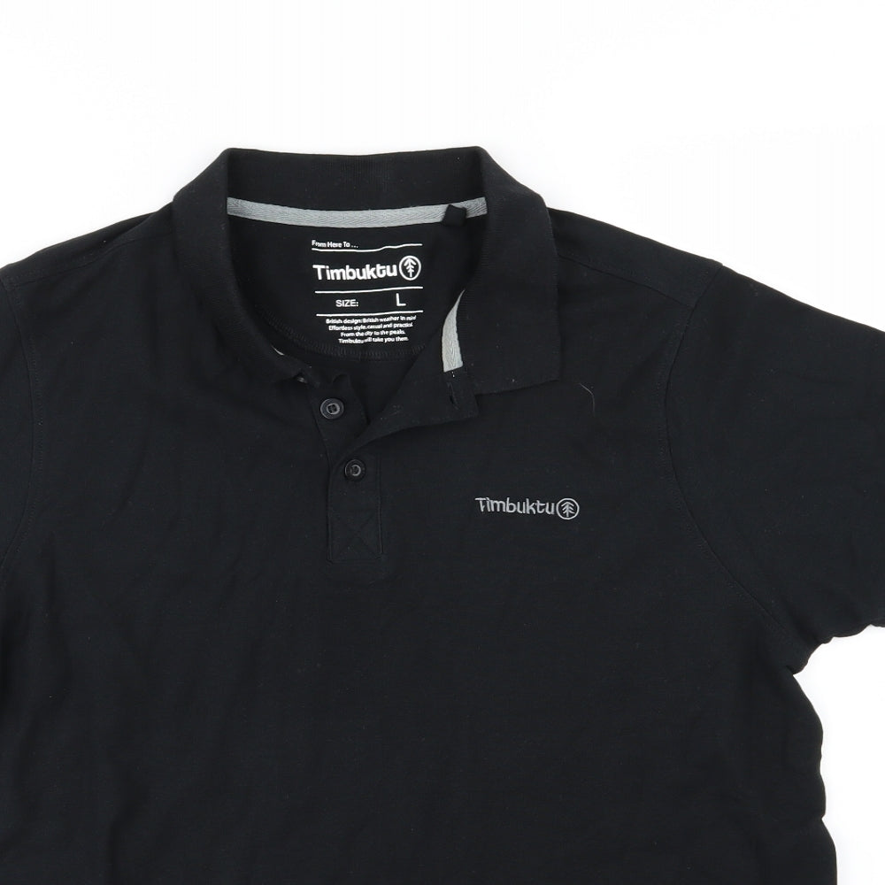 Timbuktu Mens Black    Polo Size L