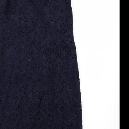 Preworn Womens Blue Floral  Pencil Dress  Size 8