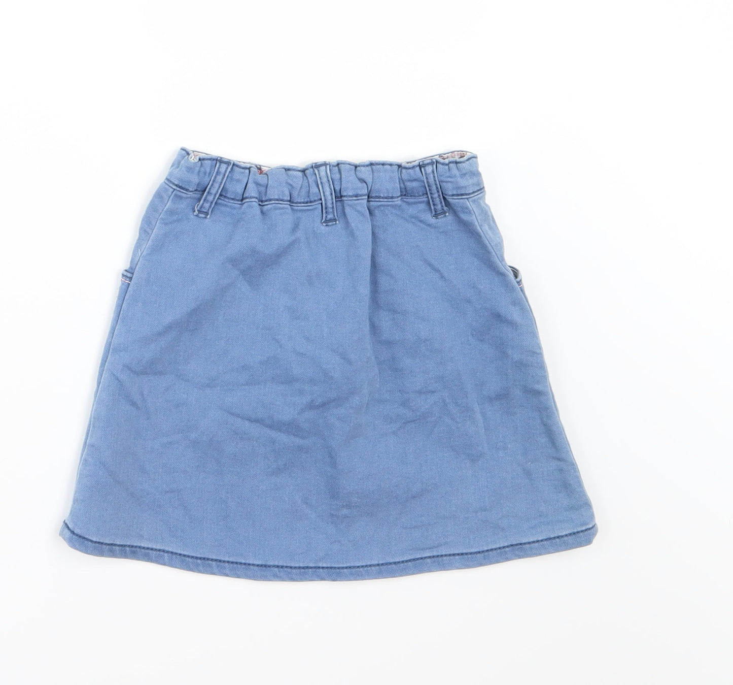 Nutmeg Girls Blue Floral Denim A-Line Skirt Size 4-5 Years