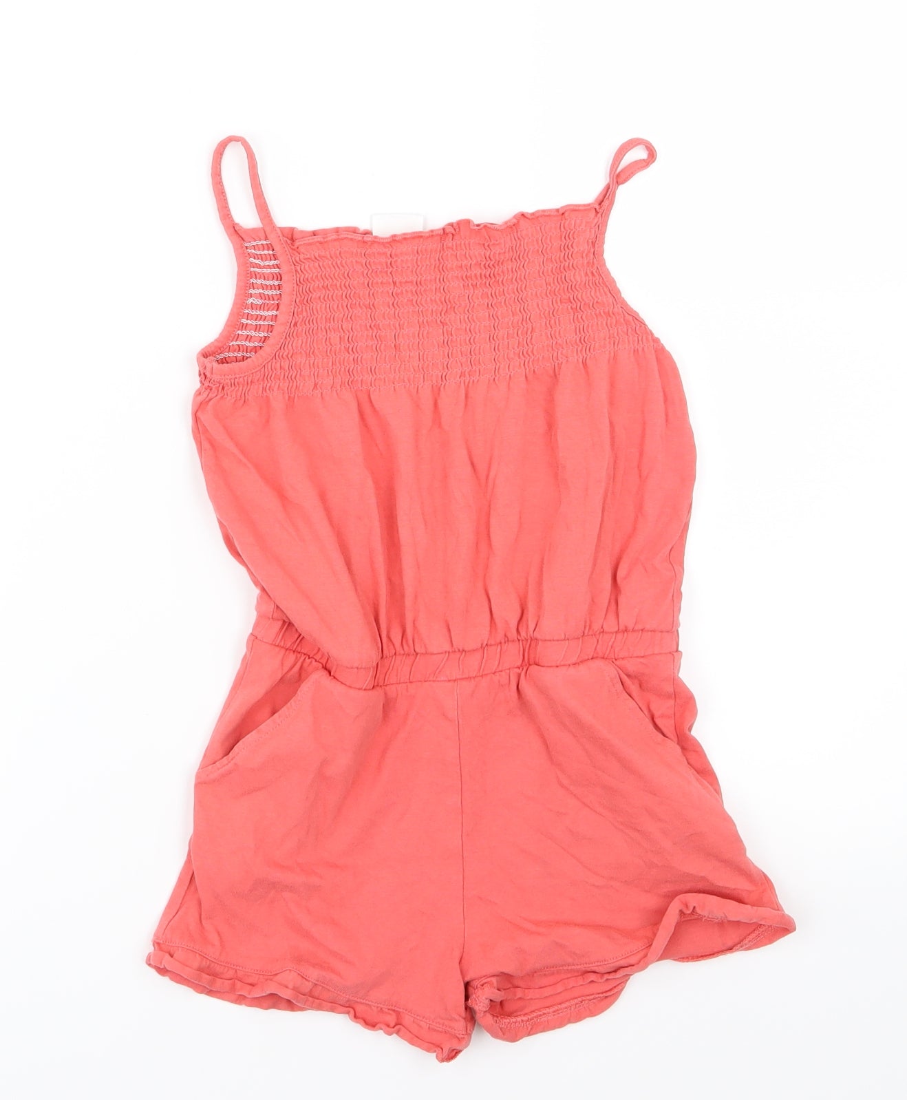 F&F Girls Red  Jersey Playsuit One-Piece Size 6-7 Years