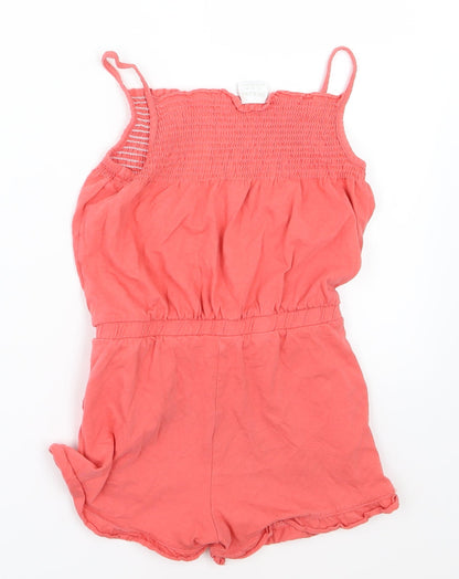 F&F Girls Red  Jersey Playsuit One-Piece Size 6-7 Years