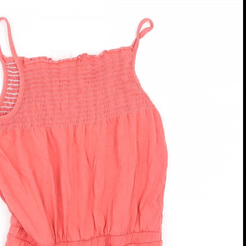 F&F Girls Red  Jersey Playsuit One-Piece Size 6-7 Years