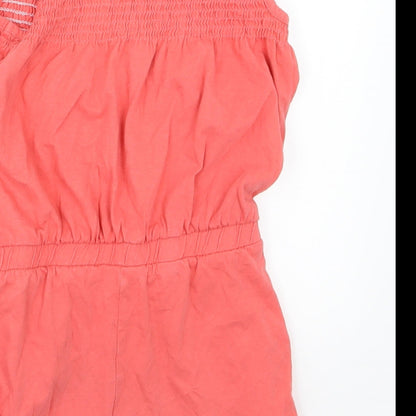 F&F Girls Red  Jersey Playsuit One-Piece Size 6-7 Years