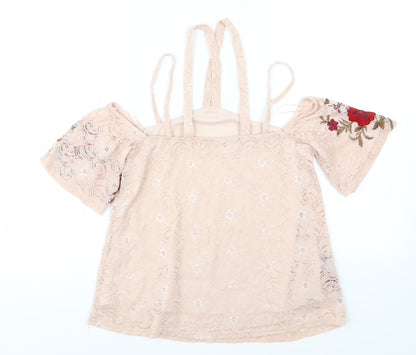 Womens UK Size 6 River Island Pink Basic Blouse