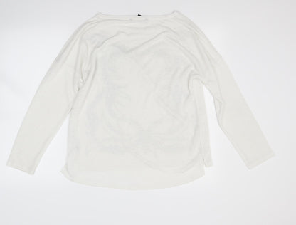 elogy Womens White   Pullover Jumper Size M