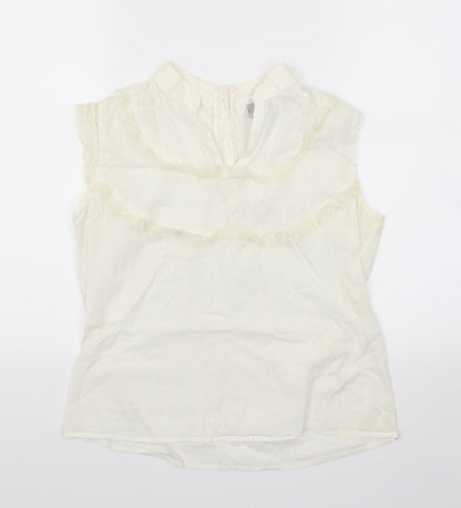 xi Womens White   Basic Blouse Size 10