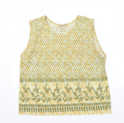 Pleat Pleat Womens Gold   Basic Blouse Size XL