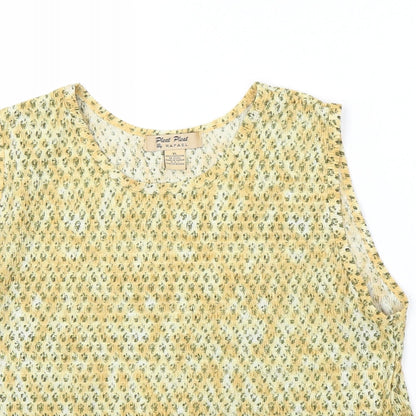 Pleat Pleat Womens Gold   Basic Blouse Size XL