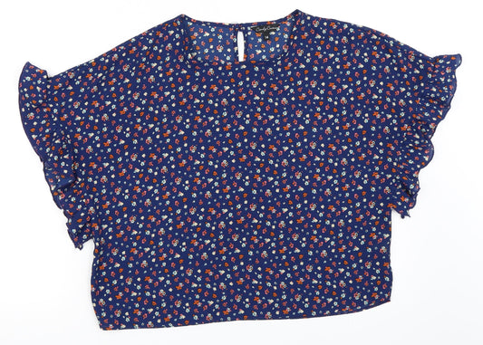 Womens UK Size 14 Candy Couture Blue Basic Blouse
