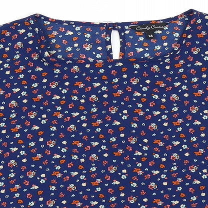 Womens UK Size 14 Candy Couture Blue Basic Blouse