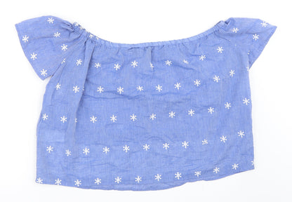 Womens UK Size 8 Select Blue Basic Blouse