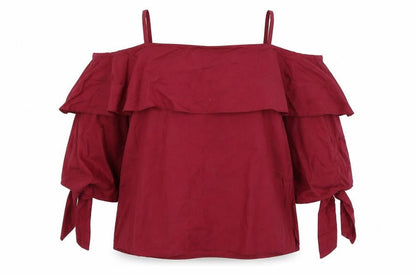 Womens UK Size 6 Topshop Red Basic Blouse