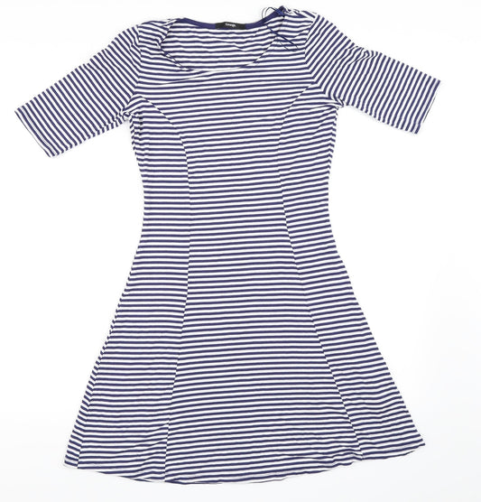 George Womens Blue Striped  Fit & Flare  Size 8