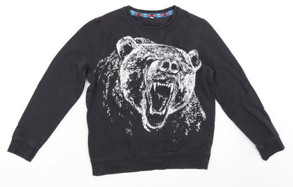 Marks and Spencer Girls Grey   Pullover Sweatshirt Size 9-10 Years  - bear