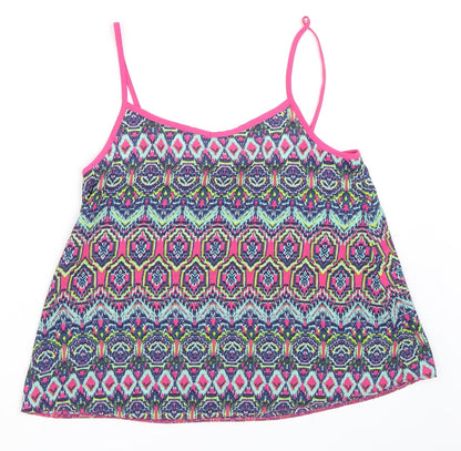 Candy Couture Girls Blue Geometric  Camisole Blouse Size 12-13 Years