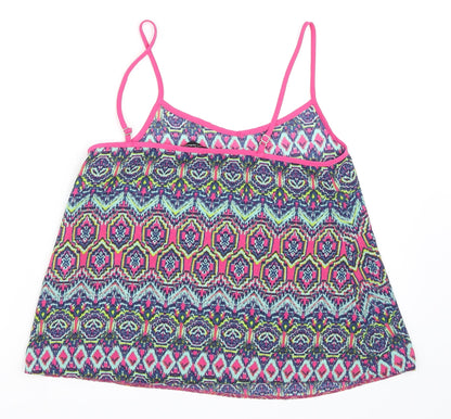 Candy Couture Girls Blue Geometric  Camisole Blouse Size 12-13 Years